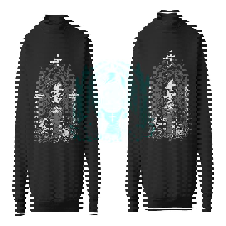 ダーク ゾンビ ゴシック人形 ちびスタイルと不気味な スウェットシャツ