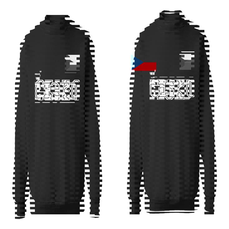 チェコ共和国 胸に Cesko 旗国旗 長袖tシャツ スウェットシャツ