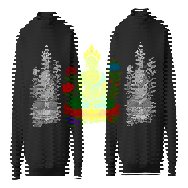 チベット仏陀瞑想 ヴァジュラヤナ グリーンタラ スウェットシャツ