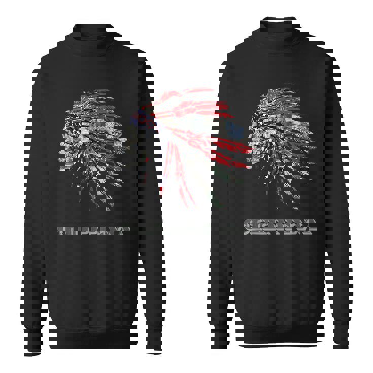 チペワ ネイティブアメリカン インディアン国旗 マネー ヘッドレス スウェットシャツ