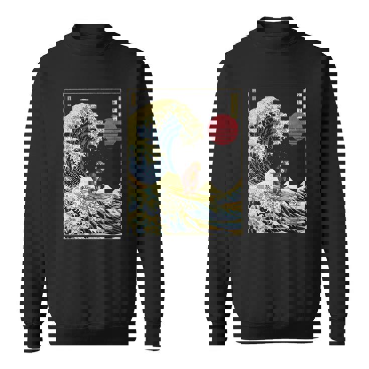 チンパンジー 神奈川波 おもしろサーフアニマル スウェットシャツ