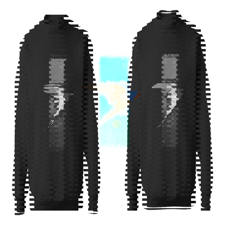 ツバメ鳥のグラフィック スウェットシャツ