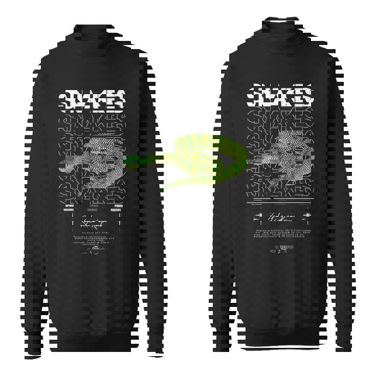 テンプルピットバイパースネークストリートウェア爬虫類キーパー 長袖tシャツ スウェットシャツ