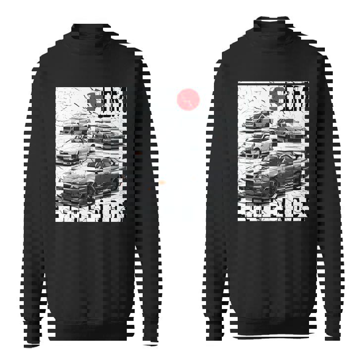 ディストレス Jdm レジェンズ レースカー 国旗 日本製 長袖tシャツ スウェットシャツ