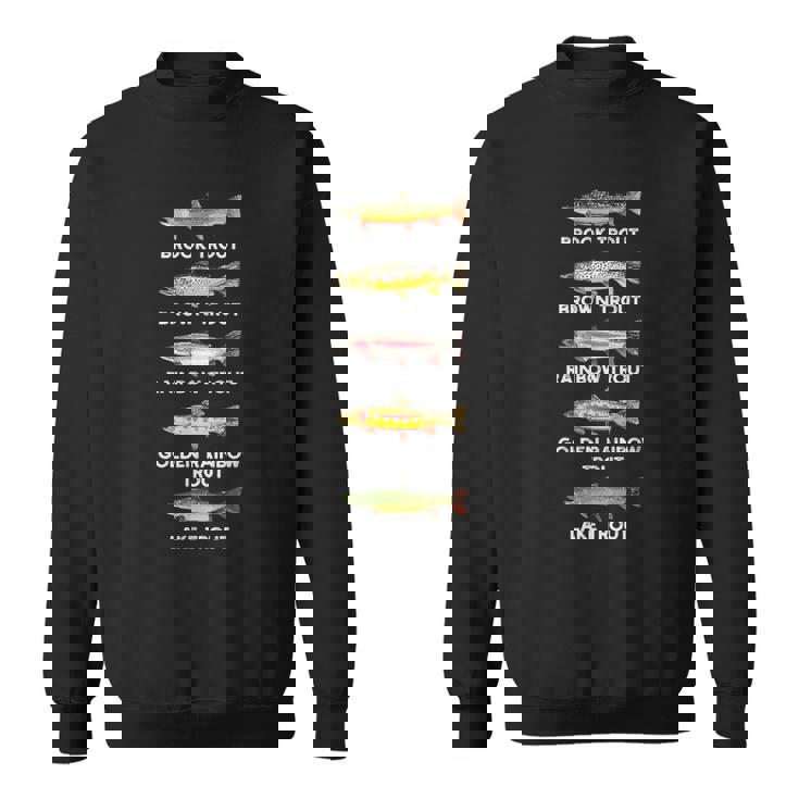 トラウトの種類 魚種おかしな釣り スウェットシャツ