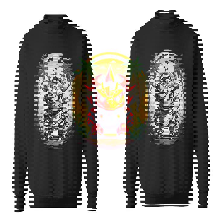 トリケラトプス恐竜ロボット トリケラトプスのマッチングデザイン スウェットシャツ