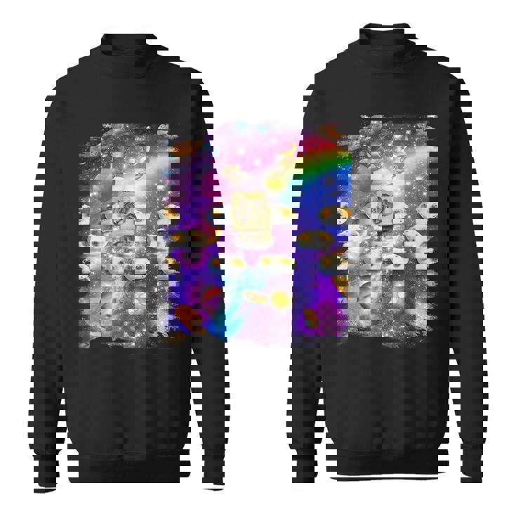 トーストスペース 猫 パンローフキャット レインボーギャラクシー スウェットシャツ