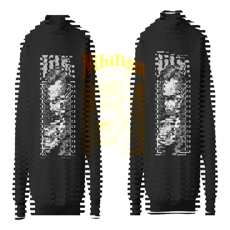 ニヒリズム 男性用 面白い ニーチェ哲学 ビンテージ広告 スウェットシャツ