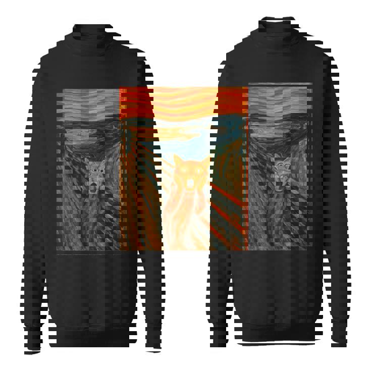 ニャンコの叫び 面白い 猫 ムンクの叫び パロディ おもしろ 服 おもしろグッズ ネタ 長袖tシャツ スウェットシャツ