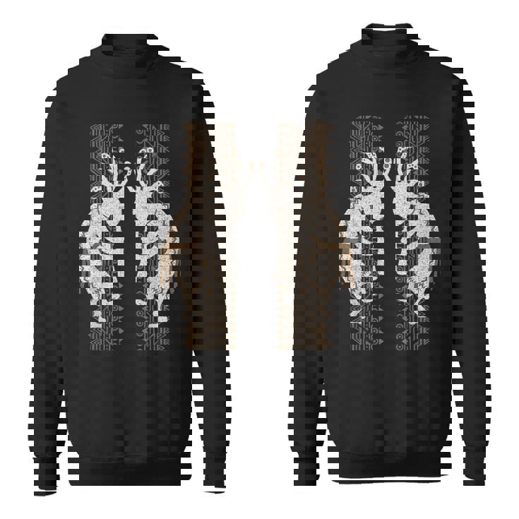 ネイティブアメリカン ココペリミュージシャンツインズ ボーダー2 楽しい スウェットシャツ