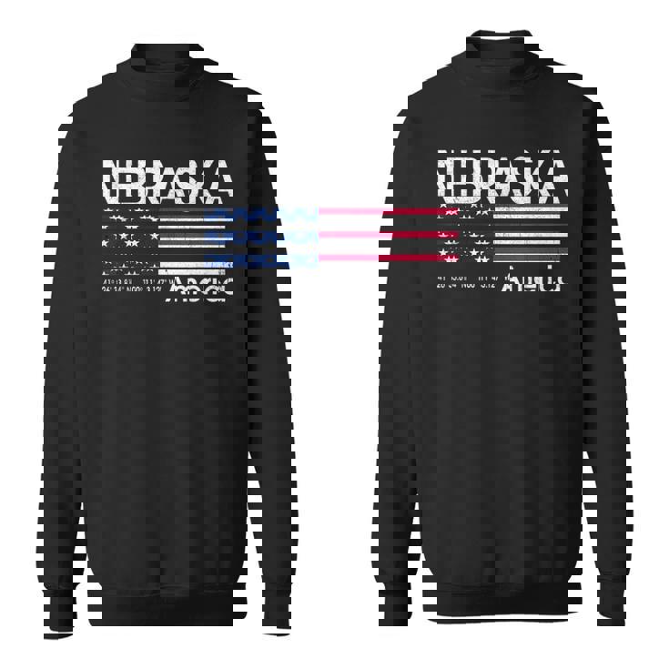 ネブラスカの座標 米国旗 スウェットシャツ