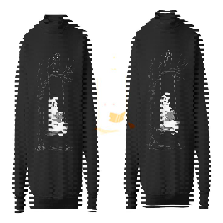 ハロウィン おばけ 読書 かわいい マジカル 本 恋人 本の虫 スウェットシャツ