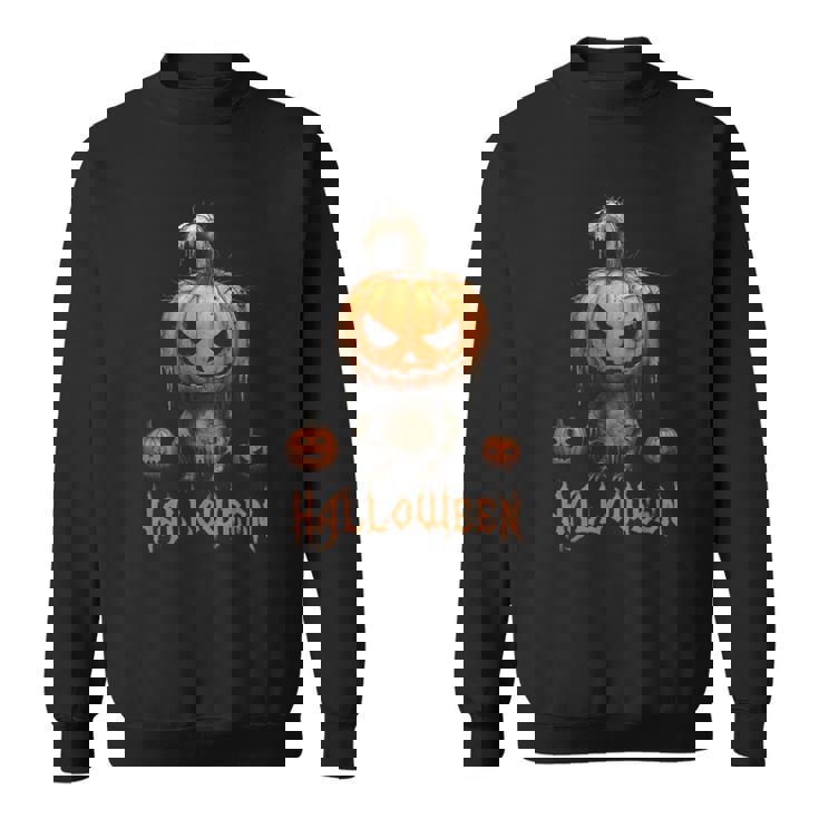 ハロウィン不気味なパンプキンシャツ スウェットシャツ