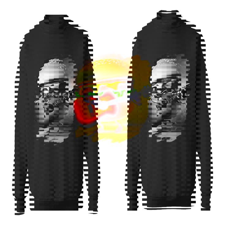 ハンバーガー 演奏 ギター ギタリスト ファニー ファーストフード ハンバーガー スウェットシャツ