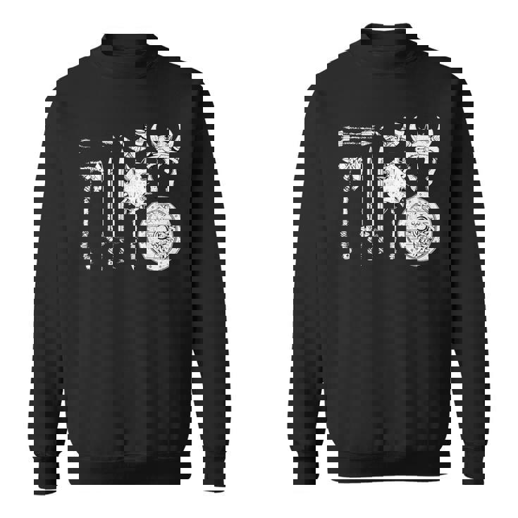 バイキング 戦士装備 剣 兜 斧 角 ヴァルハラ スウェットシャツ