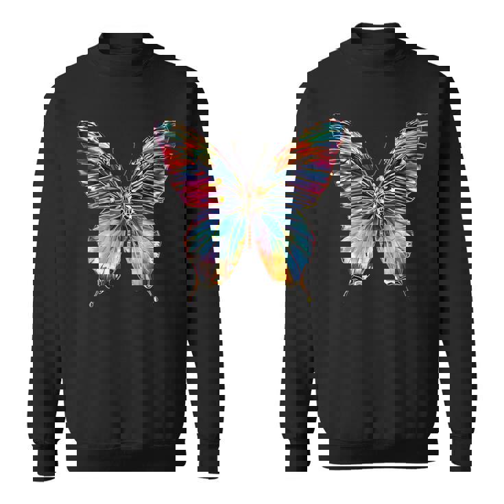 バタフライ カラフルな羽 バタフライ 蝶 スウェットシャツ