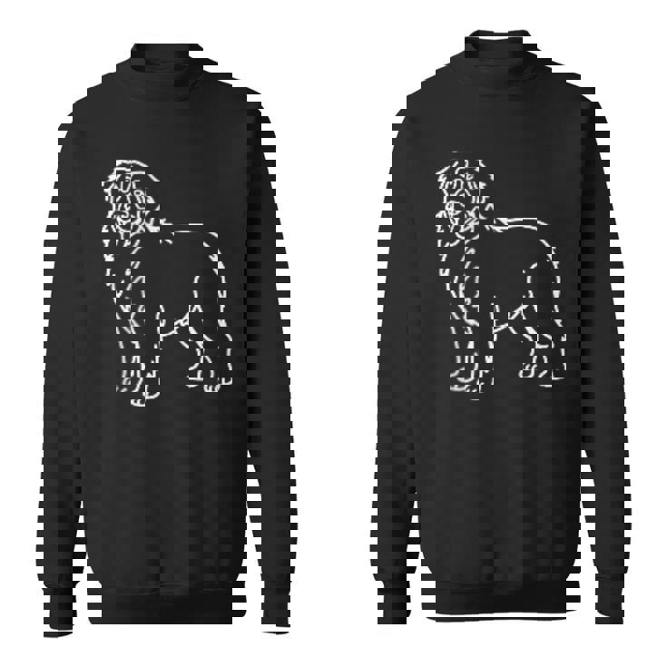 バーニーズマウンテンドッグ ミニマリストバッジ パッチラインアート スウェットシャツ