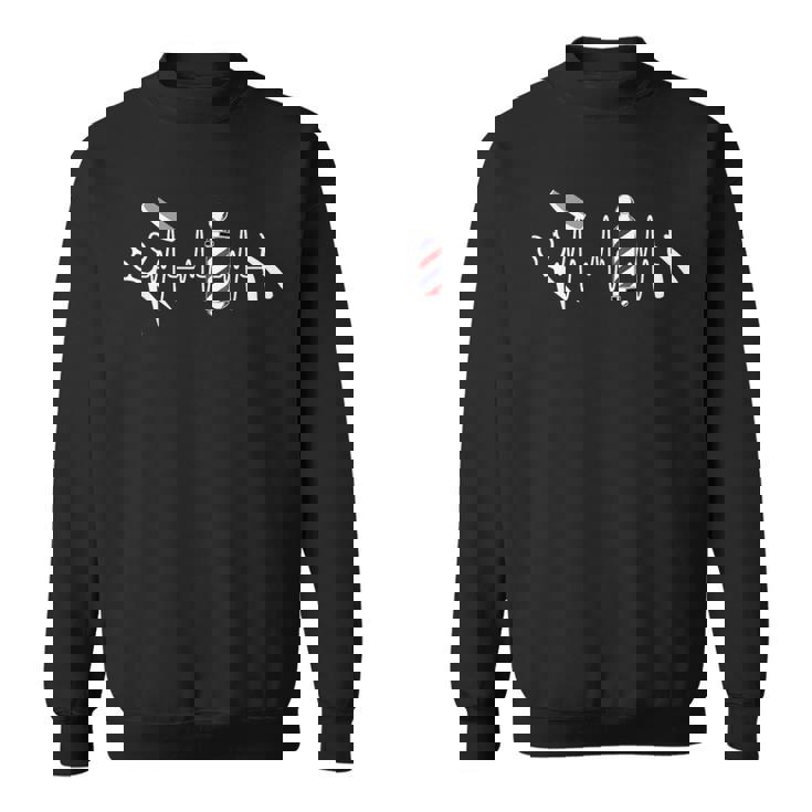 バーバー ポール ハサミ バリカン レトロ バーバー ハートビート スウェットシャツ