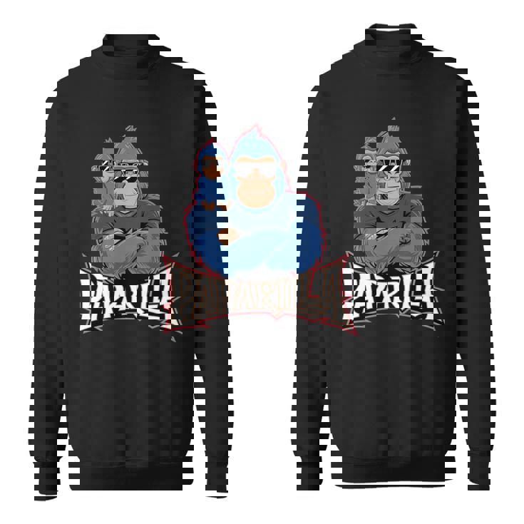 パパリラ 父娘ゴリラ 長袖tシャツ スウェットシャツ