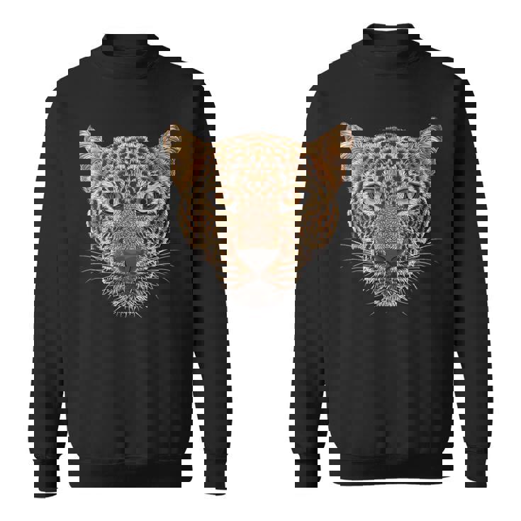ヒョウの顔 大きな猫の頭 パンテラ パルダス 野生動物 キッズ スウェットシャツ