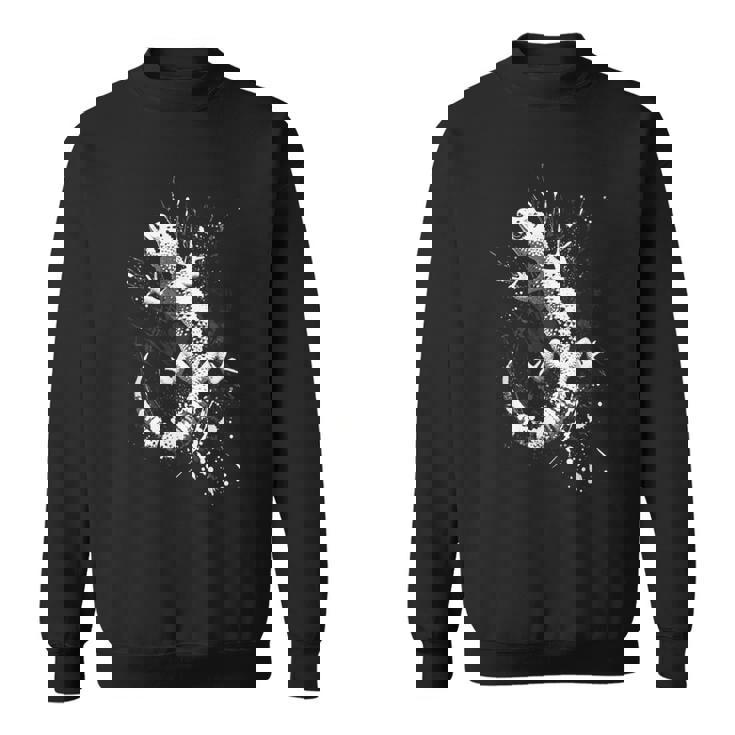 ヒョウモントカゲモドキ グランジ パンク スプラッター スウェットシャツ