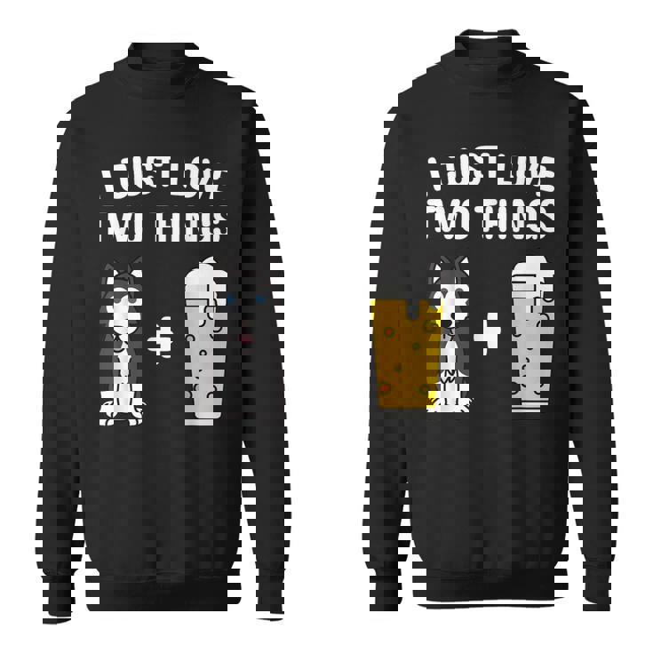 ビールシベリアン・ハスキー犬 スウェットシャツ