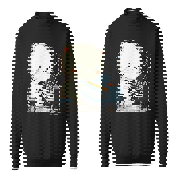 ピアノを弾くかわいい猫 ヴィンテージ かわいい猫 アート 日本アニメ スウェットシャツ