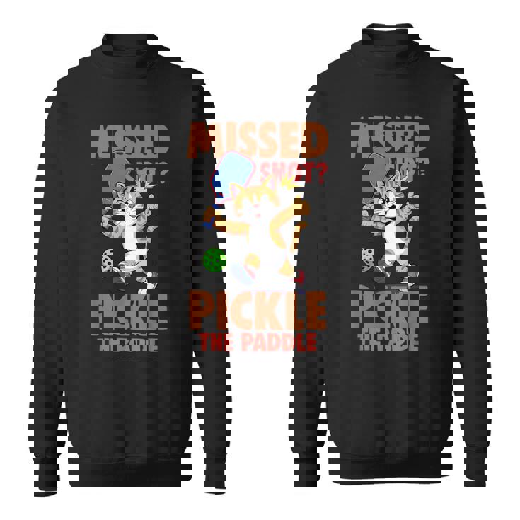 ピックルボール 猫 ミスショット ピクルス ザ・パドルプレイヤー スウェットシャツ
