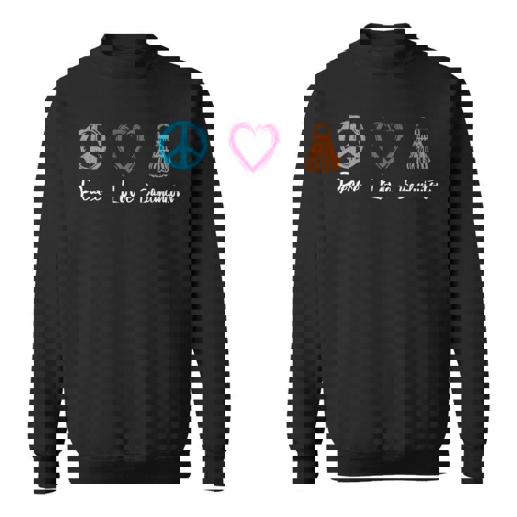 ピース・ラブ・バドミントン アイ・ラブ・バドミントン 長袖tシャツ スウェットシャツ