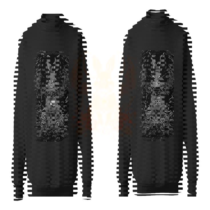 ファンタジーゴシックうさぎ 羽とドクロ スウェットシャツ