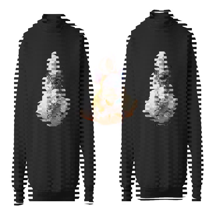 フレンチブルドッグ 犬 アイスクリームを食べる犬 面白い かわいい スウェットシャツ