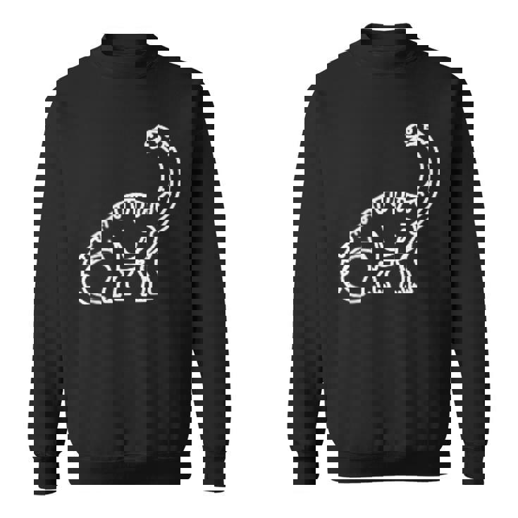 ブラキオサウルス ミニマリスト バッジ パッチライン アート 恐竜 スウェットシャツ