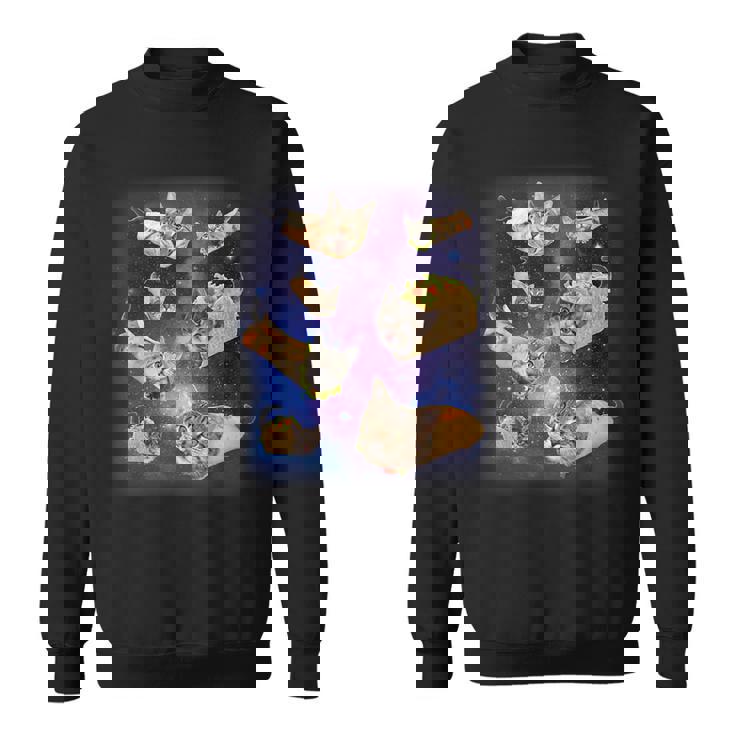 ブリトー猫とタコスキャット 宇宙 ギャラクシー ミーム タコキャット 愚かな スウェットシャツ