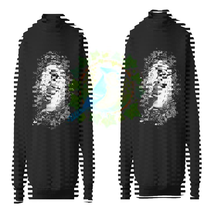 ブルージェイとイングリッシュアイビーバードアートブルージェイズイラスト スウェットシャツ