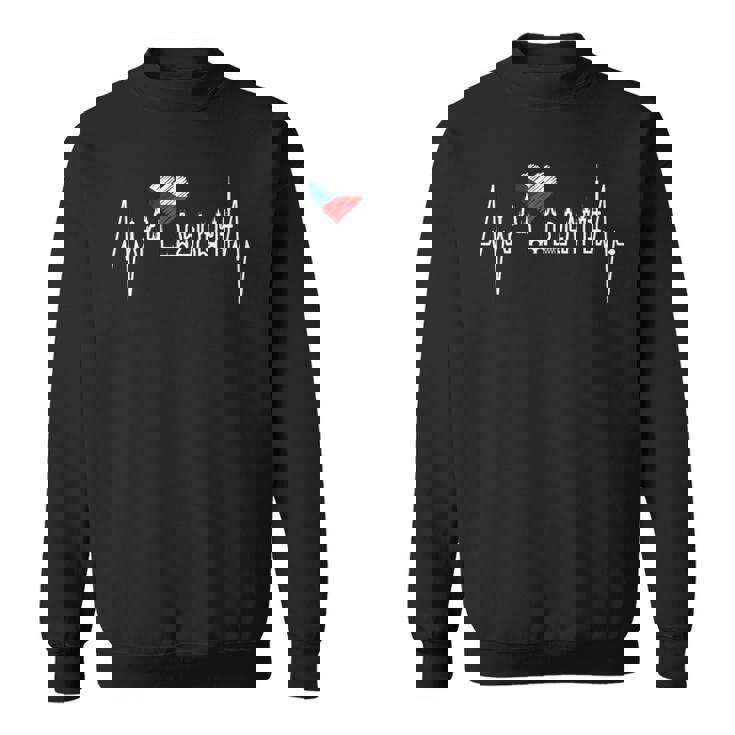 プラハのスカイライン ハートビート チェコ共和国 プラハ大好きi Love Prague Praha スウェットシャツ