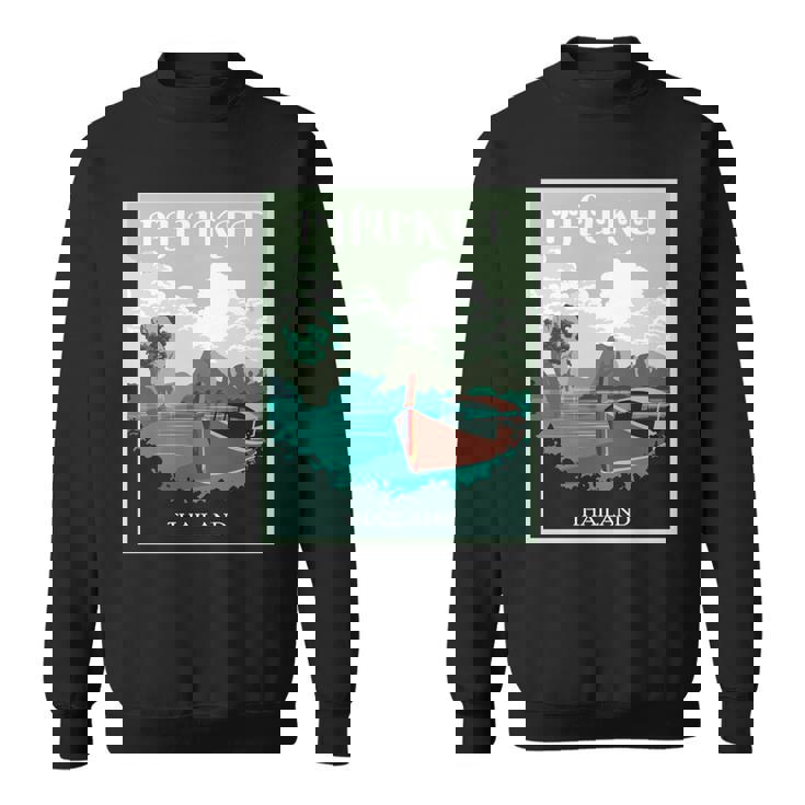 プーケット ロングテール ボート サムイ島 タイ 微笑みの国 バンコク お土産 旅行の贈り物 休暇 ビーチ パッタイ 長袖tシャツ スウェットシャツ