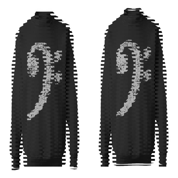 ベースト音記号ヴィンテージグレー ベースシスト低音プレーヤー 長袖tシャツ スウェットシャツ