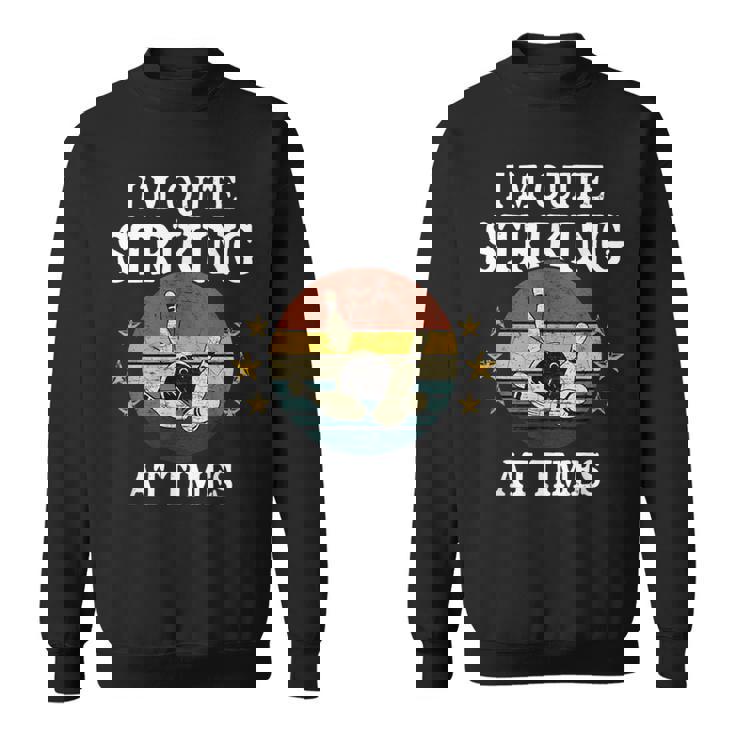 ボウリング私はかなり印象的です面白いビンテージボウラーダジャレ スウェットシャツ