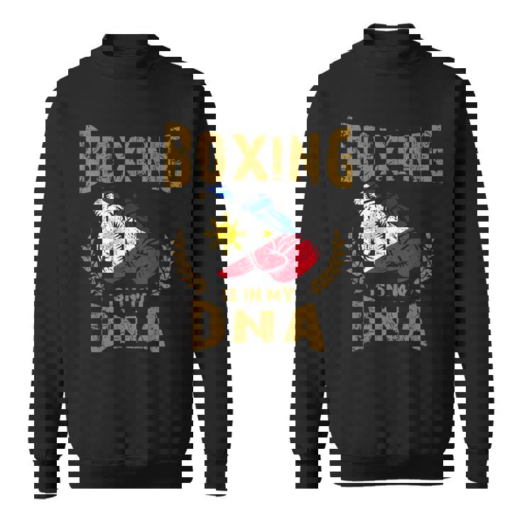 ボクシングは私の Dna にある フィリピン国旗のボクシング グローブ スウェットシャツ