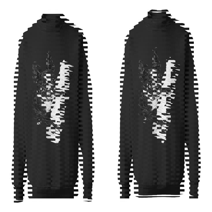 ボストンテリア ピアノ ピアニスト 犬好き スウェットシャツ