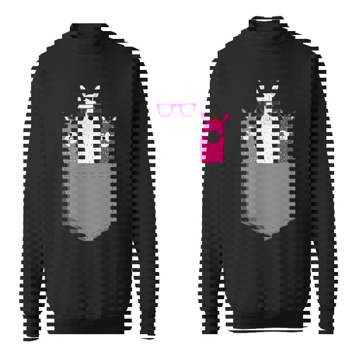 ポケット、アルパカ、ラマのアルパカ。 スウェットシャツ