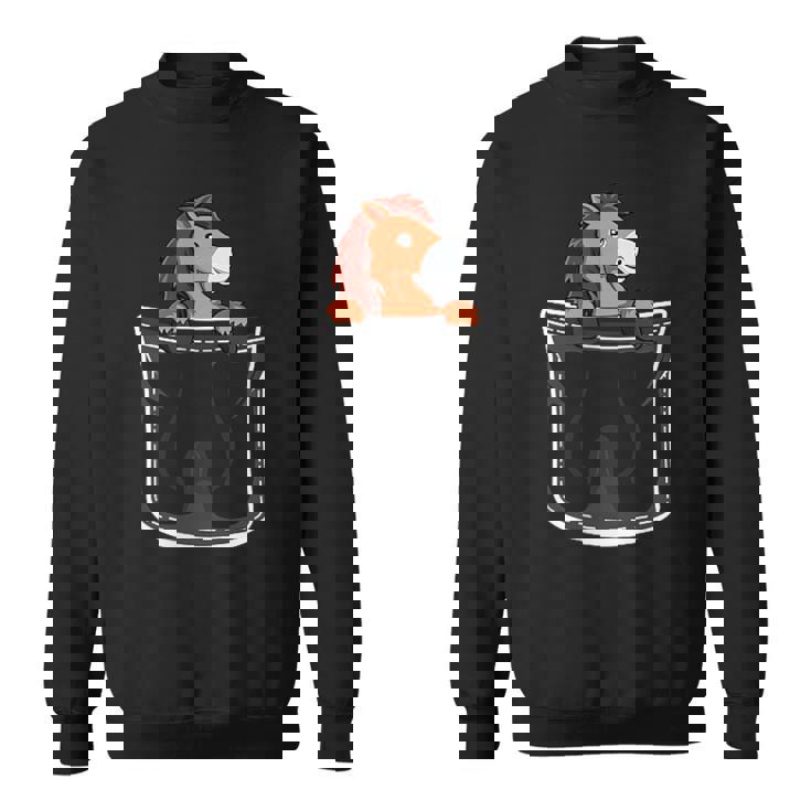 ポケットの中のかわいい馬 スウェットシャツ