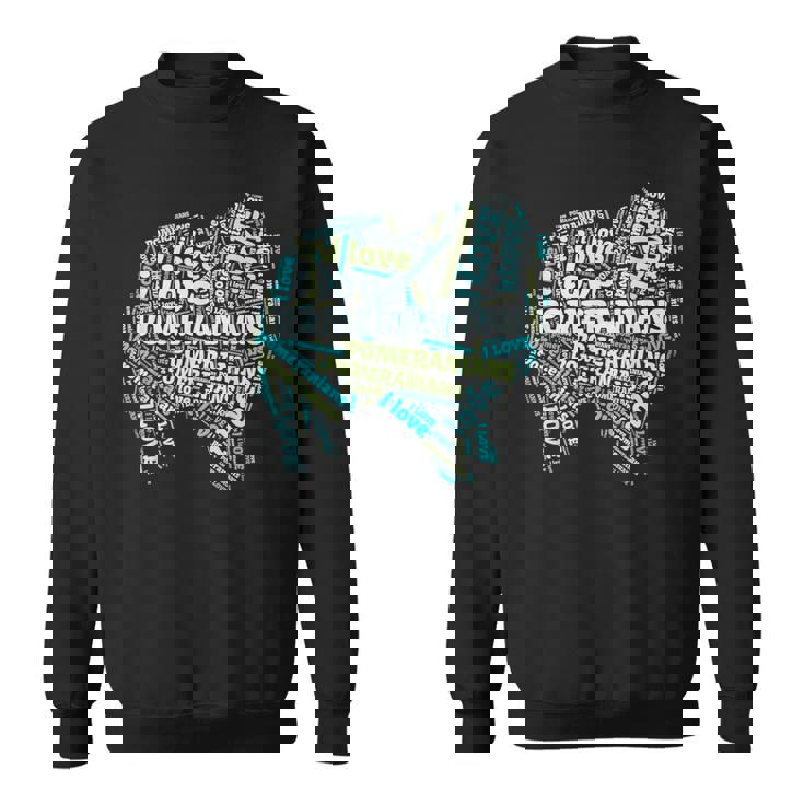 ポメラニアンが大好き-Word Cloud Pomeranians 犬ティー A スウェットシャツ