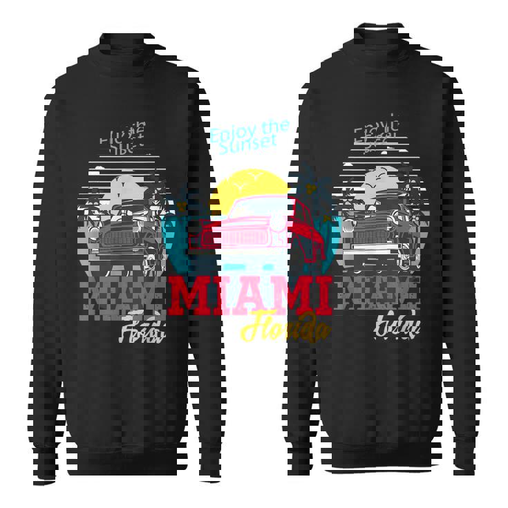 マイアミビーチtシャツ、マイアミ半袖グラフィックデザイン。 スウェットシャツ