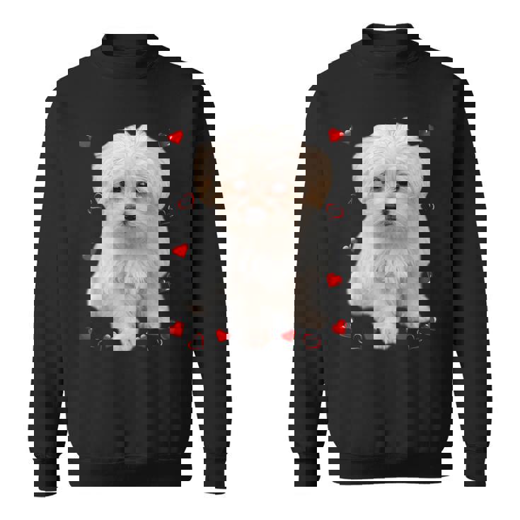 マルチーズ 犬 オーナー ラバー デザイン 子犬 ハート デザイン スウェットシャツ