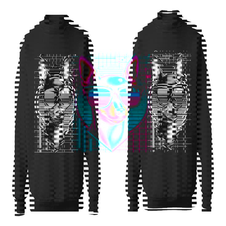 メンズ レディース ミニピン ヴェイパーウェーブ ミニチュア ピンシャー好き スウェットシャツ