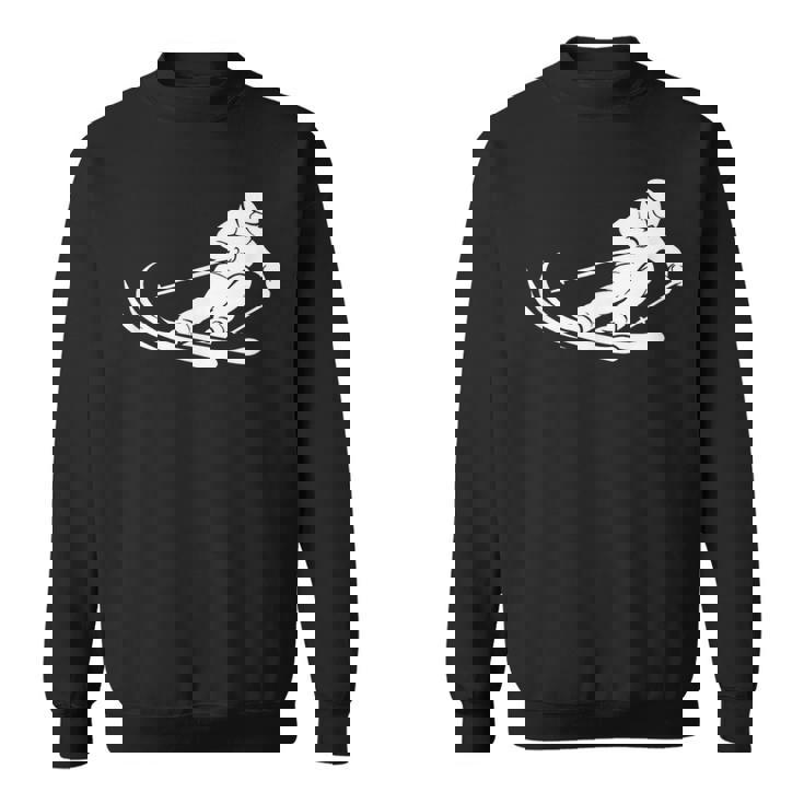 ミニマリスト スキー シルエット ウィンタースポーツ デザイン スウェットシャツ