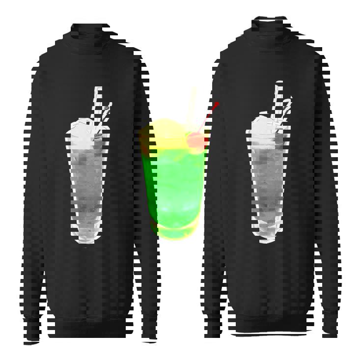 メロンソーダ／クリームソーダ（スイーツ ポップ）夏【サマータイム】昭和レトロ 80S かわいい デザイン スウェットシャツ