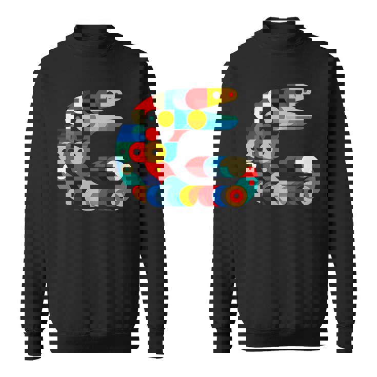 モダン 幾何学的 ミニマリズム イラスト ウツボ アート 長袖tシャツ スウェットシャツ