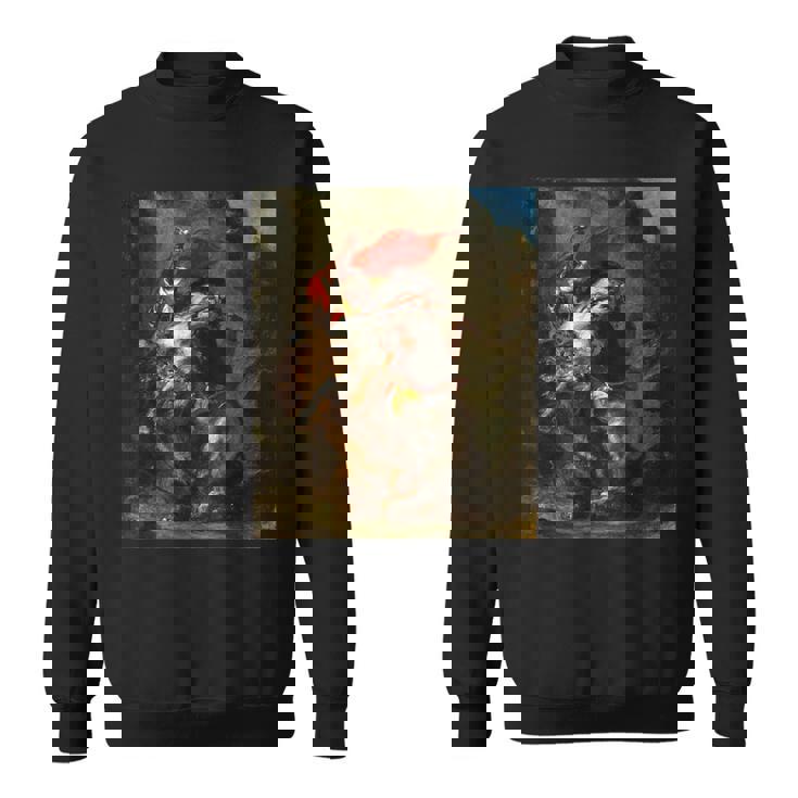 ライオンに襲われたアラブの騎手1850年ウジェーヌ・ドラクロワ スウェットシャツ